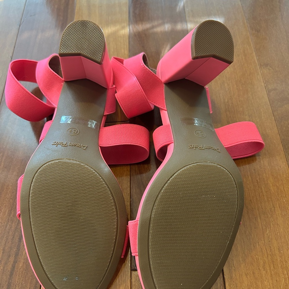 DREAM PAIRS Barbie Pink Elastic Chunky Strap Sandals size 8.5 - Picture 4 of 6